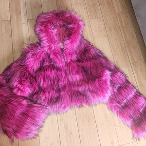 New Pink fur coat